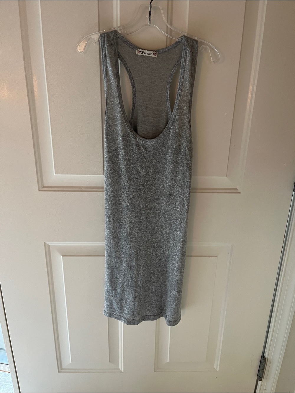 vintage y2k forever 21 racerback sparkly gray tank dress size small